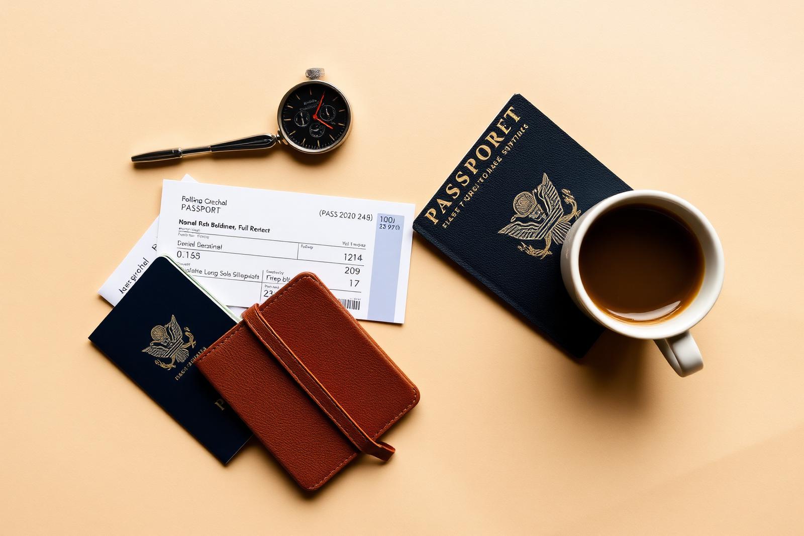 A passport and boarding pass on a warm-toned surface